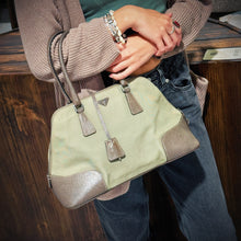 Load image into Gallery viewer, Prada Enameled Metal Triangle Dome Handbag TWS