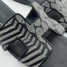 Load image into Gallery viewer, Hermes Silver Black Sandals