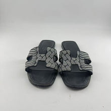 Load image into Gallery viewer, Hermes Silver Black Sandals