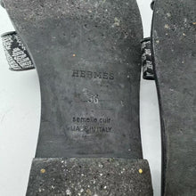Load image into Gallery viewer, Hermes Silver Black Sandals