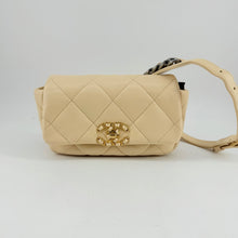 Load image into Gallery viewer, Chanel Light Beige Lambskin Quilted Waist 19 Bag