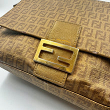 Load image into Gallery viewer, Fendi Gold Zucchino Canvas Mamma Forever Shoulder Bag TWS