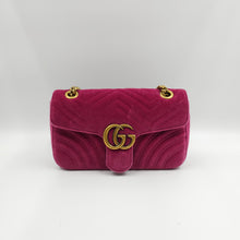 Load image into Gallery viewer, Gucci Pink Velvet GG Marmont Mini Metelasse Two-way Bag TWS
