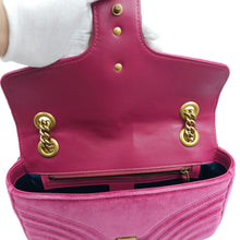 Load image into Gallery viewer, Gucci Pink Velvet GG Marmont Mini Metelasse Two-way Bag TWS