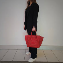 Load image into Gallery viewer, Celine Red Leather Micro Luggage Tote Bag TWS