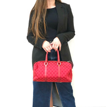Load image into Gallery viewer, Gucci Red GG Canvas Boston Bag TWS