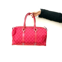 Load image into Gallery viewer, Gucci Red GG Canvas Boston Bag TWS