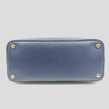 Load image into Gallery viewer, Prada Blue Saffiano Cuir Leather Medium Double Handle Tote TWS
