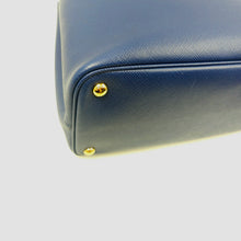 Load image into Gallery viewer, Prada Blue Saffiano Cuir Leather Medium Double Handle Tote TWS