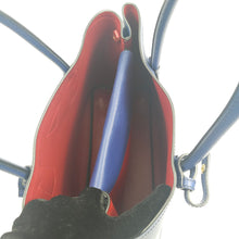 Load image into Gallery viewer, Prada Blue Saffiano Cuir Leather Medium Double Handle Tote TWS