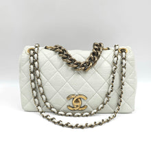 Load image into Gallery viewer, Chanel white quilted leather pondicherry flap bag TWS
