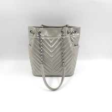Load image into Gallery viewer, Chanel metallic calfskin chevron urban spirit bucket bag