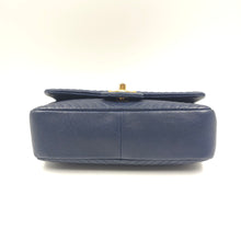 Load image into Gallery viewer, Chanel Blue Chevron Small Classic Flap Bag