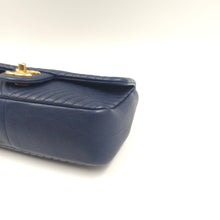 Load image into Gallery viewer, Chanel Blue Chevron Small Classic Flap Bag