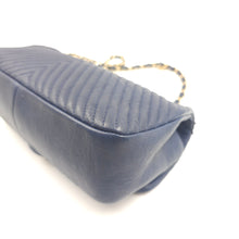 Load image into Gallery viewer, Chanel Blue Chevron Small Classic Flap Bag