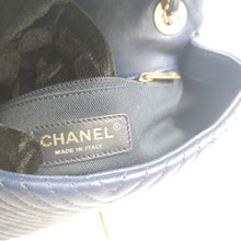 Load image into Gallery viewer, Chanel Blue Chevron Small Classic Flap Bag
