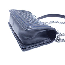 Load image into Gallery viewer, Chanel Black Quilted Patent Leather Medium Boy Flap Bag TWS