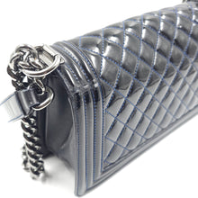 Load image into Gallery viewer, Chanel Black Quilted Patent Leather Medium Boy Flap Bag TWS