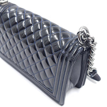 Load image into Gallery viewer, Chanel Black Quilted Patent Leather Medium Boy Flap Bag TWS