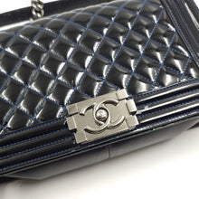 Load image into Gallery viewer, Chanel Black Quilted Patent Leather Medium Boy Flap Bag TWS