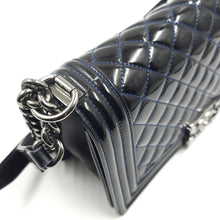 Load image into Gallery viewer, Chanel Black Quilted Patent Leather Medium Boy Flap Bag TWS