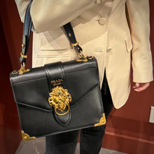 Load image into Gallery viewer, Prada Soft Saffiano Lions Head Cahier Shoulder Bag