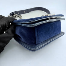 Load image into Gallery viewer, Chanel Navy Blue Velvet Mini Le Boy Bag