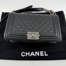 Load image into Gallery viewer, Chanel Medium Black Lambskin Ruthenium Hardware Le Boy Flap Bag