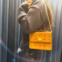 Load image into Gallery viewer, MCM Brown Visetos Leather Chain Crossbody