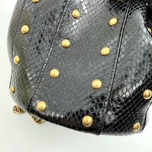 Load image into Gallery viewer, Saint Laurent Snakeskin Studded Anja Bucket Bag
