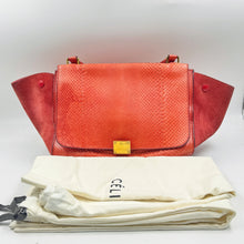 Load image into Gallery viewer, Celine Medium SnakeSkin Orange Trapeze Shoulder Bag TWS