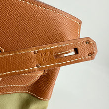 Load image into Gallery viewer, Hermes Brikin 35 Brown Epsom Olivia Canvas Gold Year2016