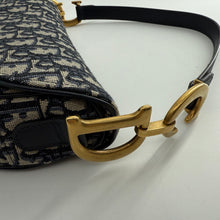 Load image into Gallery viewer, Christian Dior Blue Dior Oblique Jacquard Saddle Bag TWS