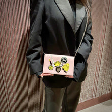Load image into Gallery viewer, Christian Dior Diorama Patch Embellished Leather Wallet on Chain TWS