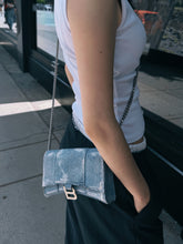Load image into Gallery viewer, Balenciaga Denim Hourglass Wallet On Chain