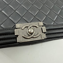 Load image into Gallery viewer, Chanel Medium Black Lambskin Ruthenium Hardware Le Boy Flap Bag