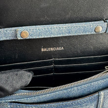 Load image into Gallery viewer, Balenciaga Denim Hourglass Wallet On Chain