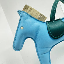 Load image into Gallery viewer, Hermes Rodeo Blue Celeste Horse Bag Charm MM TWS