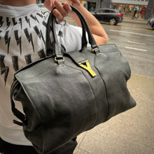 Load image into Gallery viewer, Yves Saint Laurent Black Lambskin Cabas Handbag