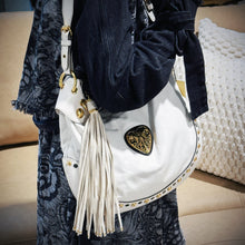 Load image into Gallery viewer, Gucci white leather studded Babouska heart hobo TWS
