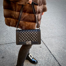 Load image into Gallery viewer, Chanel Medium Black Lambskin Ruthenium Hardware Le Boy Flap Bag