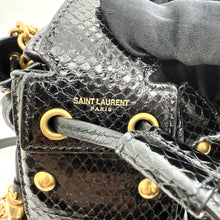 Load image into Gallery viewer, Saint Laurent Snakeskin Studded Anja Bucket Bag