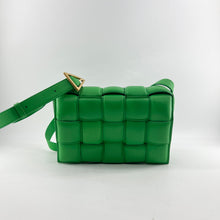 Load image into Gallery viewer, Bottega Veneta Small Padded Cassette Parakeet Green Leather Bag