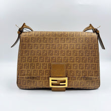 Load image into Gallery viewer, Fendi Gold Zucchino Canvas Mamma Forever Shoulder Bag TWS