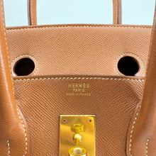 Load image into Gallery viewer, Hermes Brikin 35 Brown Epsom Olivia Canvas Gold Year2016