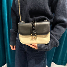 Load image into Gallery viewer, Valentino Leather Rockstud Glam Lock Medium Flap Bag