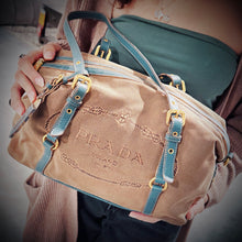 Load image into Gallery viewer, Prada Logo Jacquard Bauletto Bag TWS