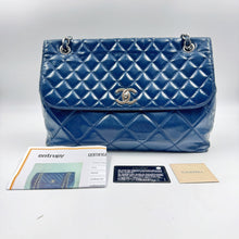 Load image into Gallery viewer, Chanel Quilted In the Business navy blue patent leather Flap bag TWS