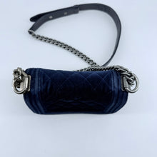 Load image into Gallery viewer, Chanel Navy Blue Velvet Mini Le Boy Bag