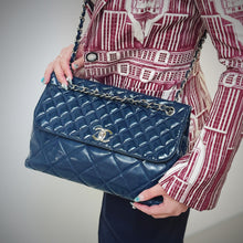 Load image into Gallery viewer, Chanel Quilted In the Business navy blue patent leather Flap bag TWS